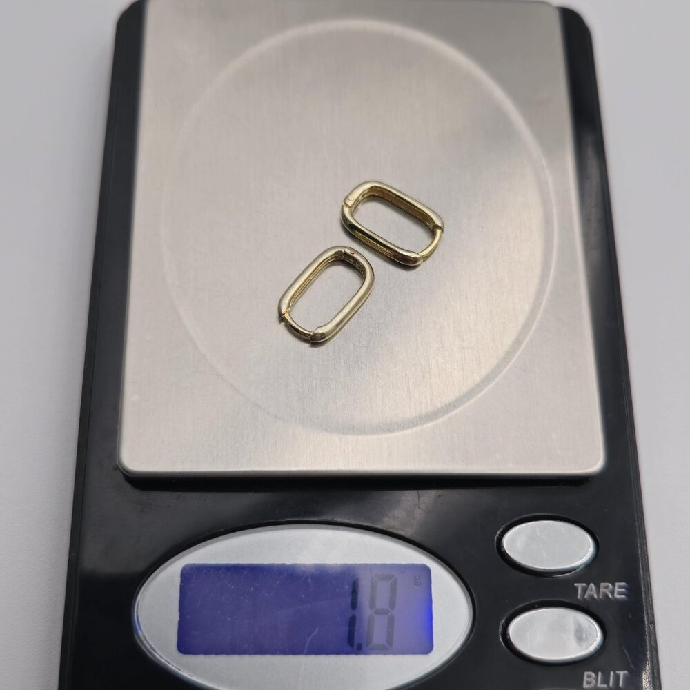 Gold Over Sterling Silver Small Cute Shape Hoop Earrings A2483 - Picture 6 of 6